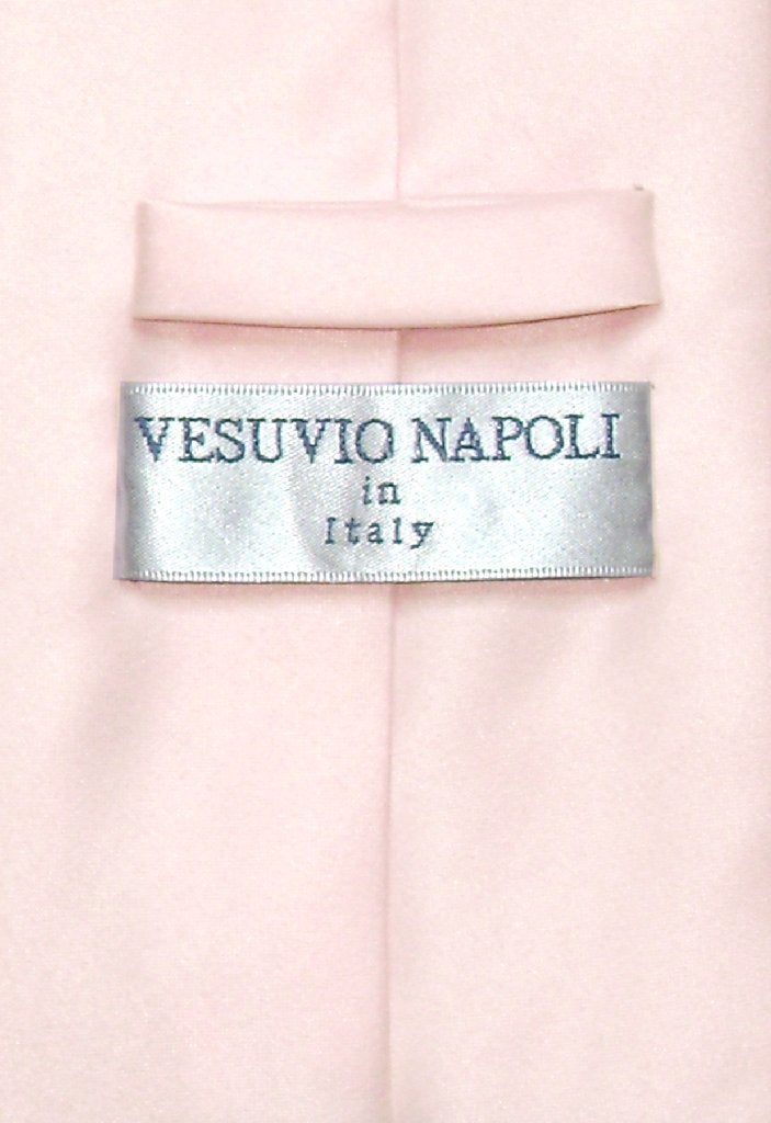 Vesuvio Napoli NeckTie Solid PINK Color Men's Neck Tie - Image 2