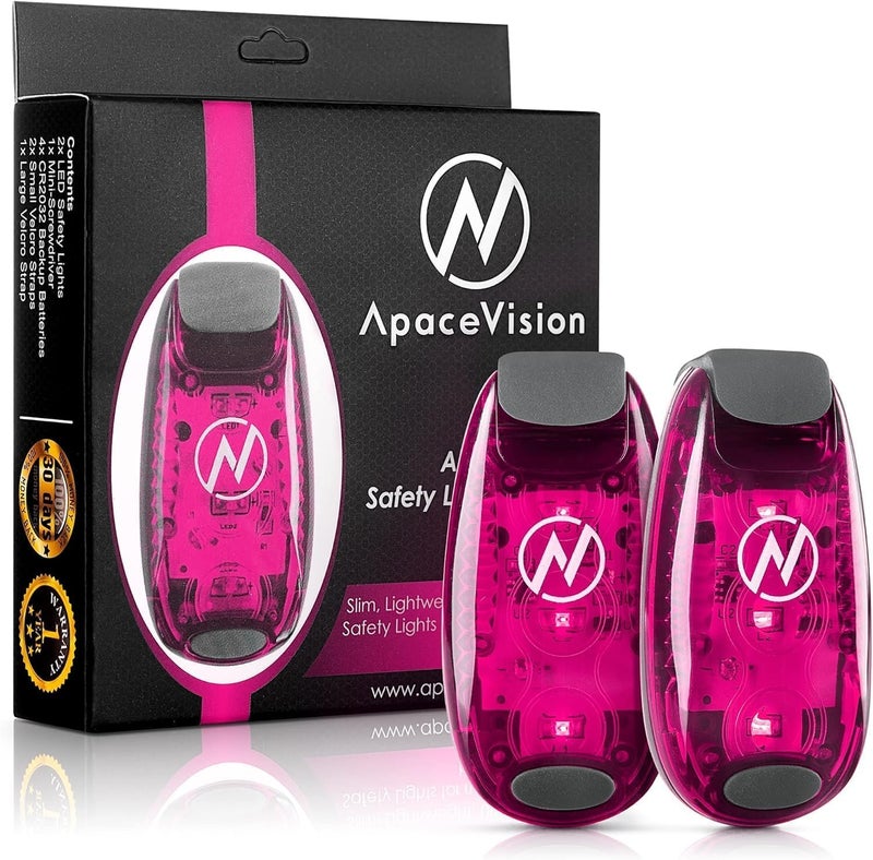 Apace Vision LED Safety Light (2 Pack) - Clip On Strobe/Running Lights for Runners, Dog, Bike, Walking, Boat, Kayak, Stroller and More - High Visibility Accessories for Your Reflective Gear, Bicycle - Image 1