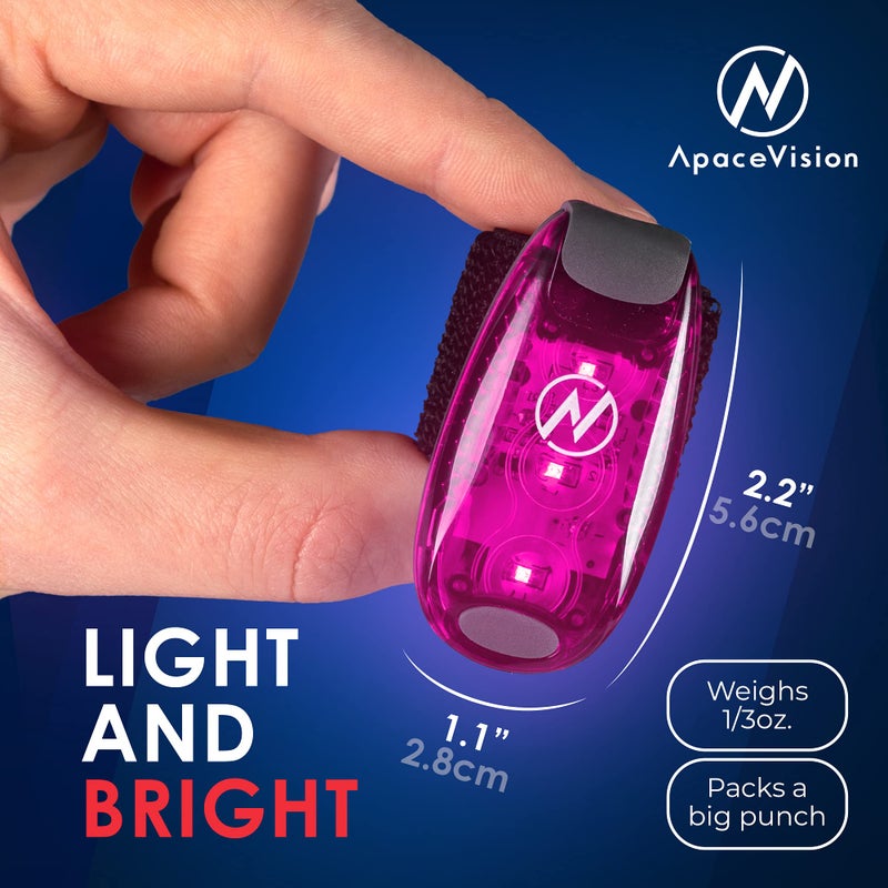 Apace Vision LED Safety Light (2 Pack) - Clip On Strobe/Running Lights for Runners, Dog, Bike, Walking, Boat, Kayak, Stroller and More - High Visibility Accessories for Your Reflective Gear, Bicycle - Image 4