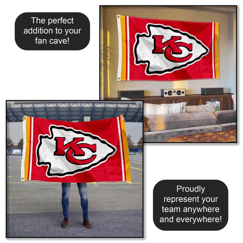WinCraft WinCraft Kansas City Chiefs KC Large 3x5 Flag  - Image 5