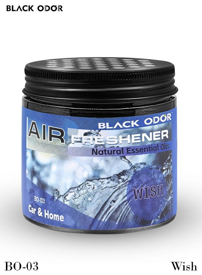 Black Odor Wish Car Air Freshener 180G Premium Essential Oil Infused Fragrance for Cars, Homes, and Offices BO-03  - Image 1
