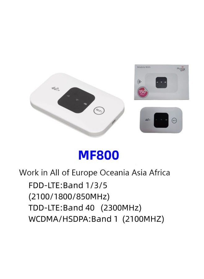 Portable WiFi Adapter, High Speed 4G Mobile WiFi Hotspot Router, USB Portable WiFi Router for Mobile Phone, Laptop, Desktop Tablet（MF800）