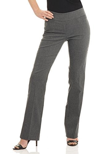 Rekucci Womens Ease into Comfort Stretchy Business Casual Bootcut Pull-On Everyday Office Pant in Regular/Tall/Petite Sizes (14, Charcoal) - Image 1