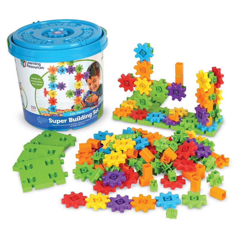 Learning Resources Gears! Gears! Gears! Super Building Toy Set, STEM Toys, Construction Toys, Gears for Kids, 150 Pieces, Ages 3+ - Image 1