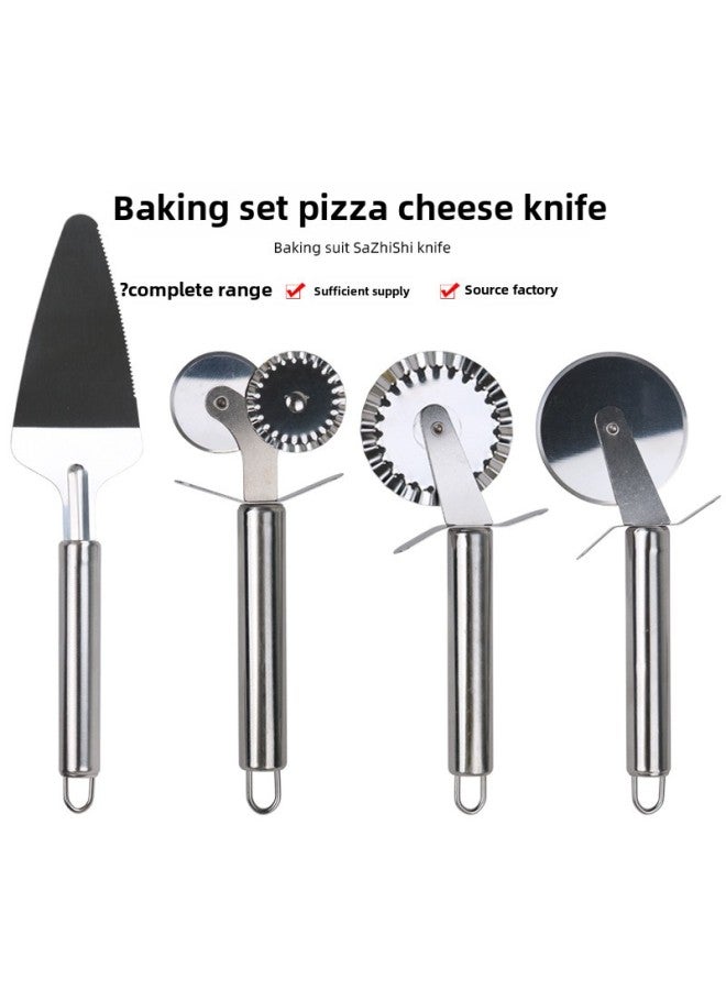 Pizza Roller Knives Household Stainless Steel Cutting Twister Shovel Set Commercial Western-style Cake Noodles Special Baking Tools-Specifications:Lace Pizza Cutter * No. 450 *  - Image 2