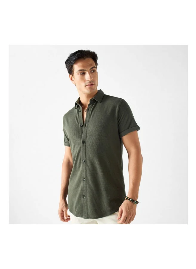 ايكونيك Regular Fit Textured Shirt