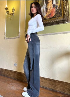 Wide-Leg - High-Waist Charcoal Wash Jeans - pzsku/Z911E7079A5B5B3280320Z/45/_/1740838172/5080eaa8-5569-4d14-baf3-c459acccbc38