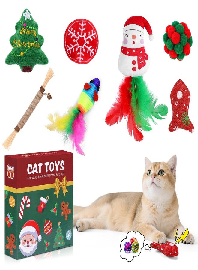 Beanewone Catnip Toys with Crinkle Sound 7 Pack, Cat Toys with Silvervine Sticks for Christmas and Birthday, Interactive Cat Chew Toy for Indoor Cats Kitten Kitty - Image 1