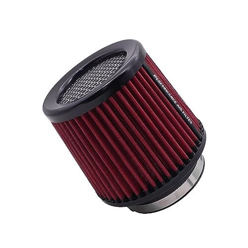 RIAYOOE 3 3.5 4 inch Cold Air Intake Filter 76mm 89mm 101mm Performance Cone Air Filters Universal for Racing Sport Car 3 Sizes in 1, XH-UN101-101-RD, A-4in-Red - Image 1