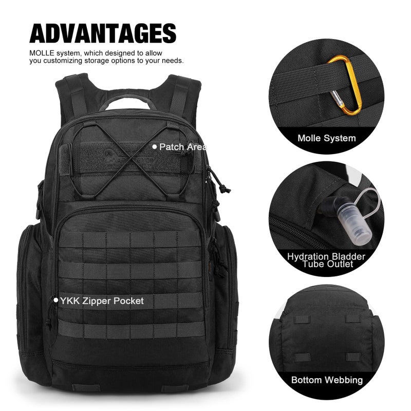Mardingtop Military Tactical Backpack for Men 40L Molle Rucksack Assault Pack EDC Daypack for Hiking,Travel,Camping, Hunting - Image 3