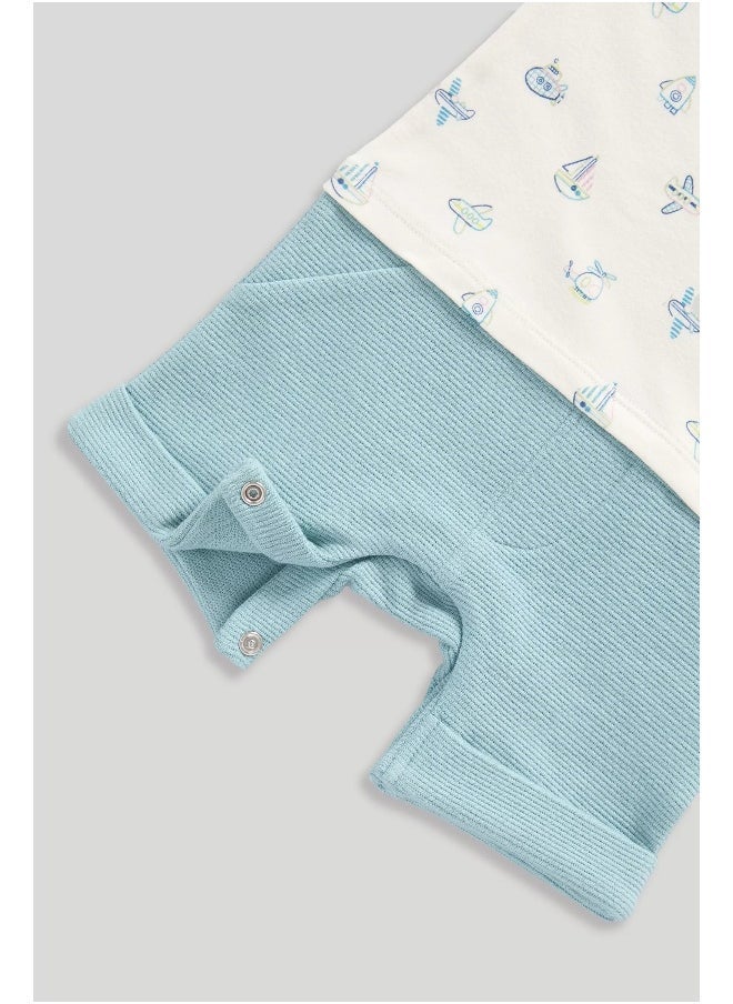 mothercare Mock Shirt and Shorts Romper  - Image 2