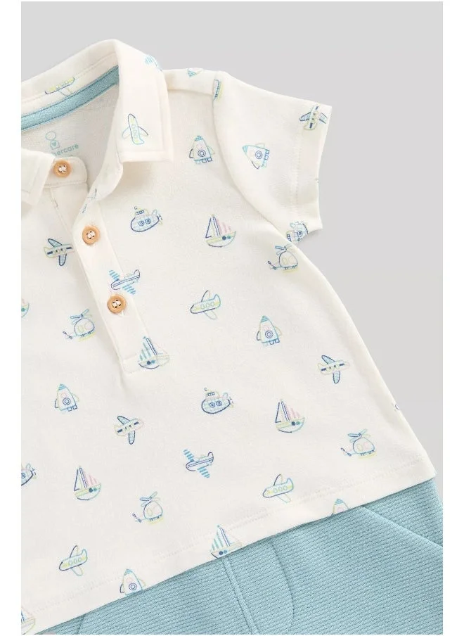 mothercare Mock Shirt and Shorts Romper