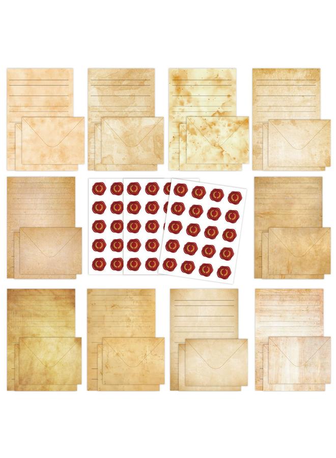 Bluejw Cross Border Airmail Stamp Letter Paper 160 Pieces Retro Nostalgic Simple A5 Horizontal Line Handwritten Invitation Letter Envelope Suit - Image 1