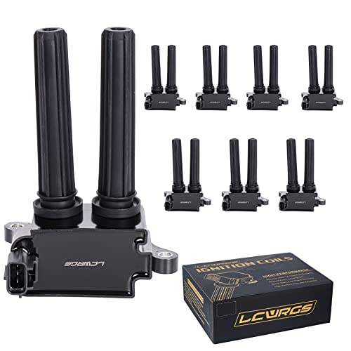 LCWRGS عبوة من 8 لفائف إشعال لمحرك 5.7 V8 HEMI لدودج رام 1500 2500 3500 شاحن دورانجو كرايسلر 300 جيب جراند شيروكي 2006 2007 2008 2009 2010 2011 2012 2013 2014 2015 استبدال لفائف# UF504 - Image 1