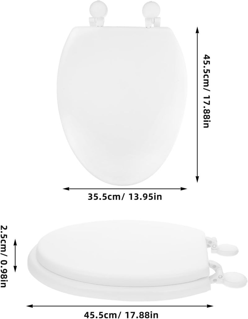 Thickened Foam Toilet Seat Cover Soft Padded Bathroom Toilet Lid Replacement Cushion White V-shaped Foam Cushion for Comfortable - Image 2