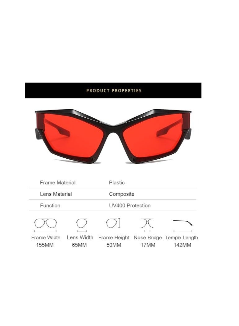 Excefore Trendy Wrap Around Fashion Sunglasses for Men Women, Cool Sport Y2K Sunglasses Future Style Glasses - Image 5