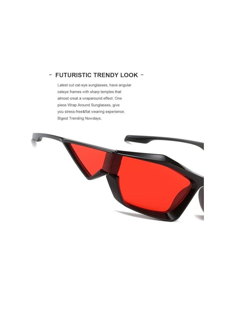Excefore Trendy Wrap Around Fashion Sunglasses for Men Women, Cool Sport Y2K Sunglasses Future Style Glasses - Image 3