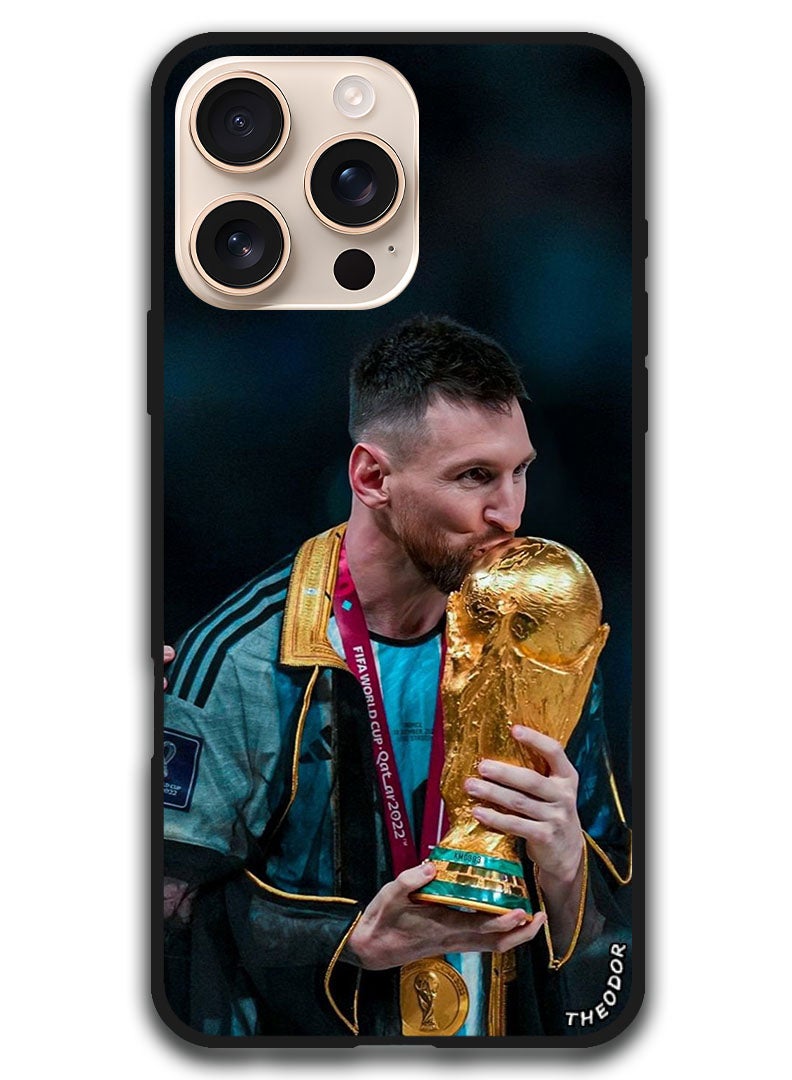 Theodor غطاء واقي مضاد للخدش ومقاوم للصدمات لجهاز iPhone 16 Pro (6.3) بوصة ميسي 4 - Image 1