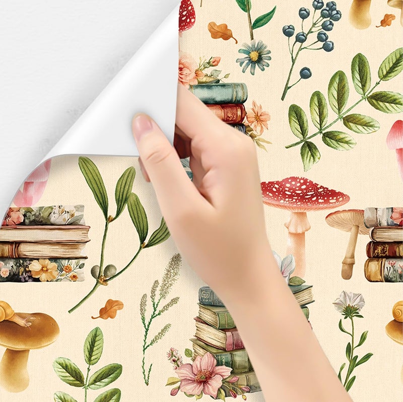 WY-BSO Adhesive Shelf Liner,Boho Floral Shelf Contact Paper for Cabinets,Vinyl Film Decorative Drawer Liners for Dresser Sticker (White Boho Floral, 17.3 inch x 118 inch) - Image 3