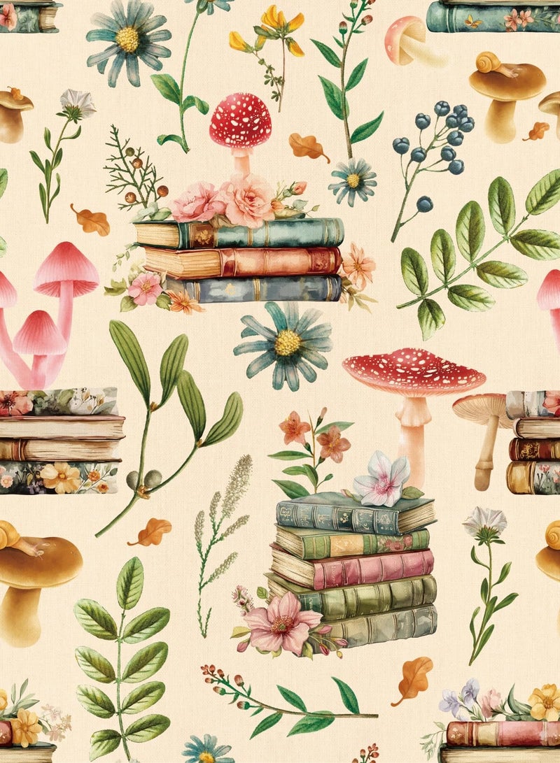 WY-BSO Adhesive Shelf Liner,Boho Floral Shelf Contact Paper for Cabinets,Vinyl Film Decorative Drawer Liners for Dresser Sticker (White Boho Floral, 17.3 inch x 118 inch) - Image 1
