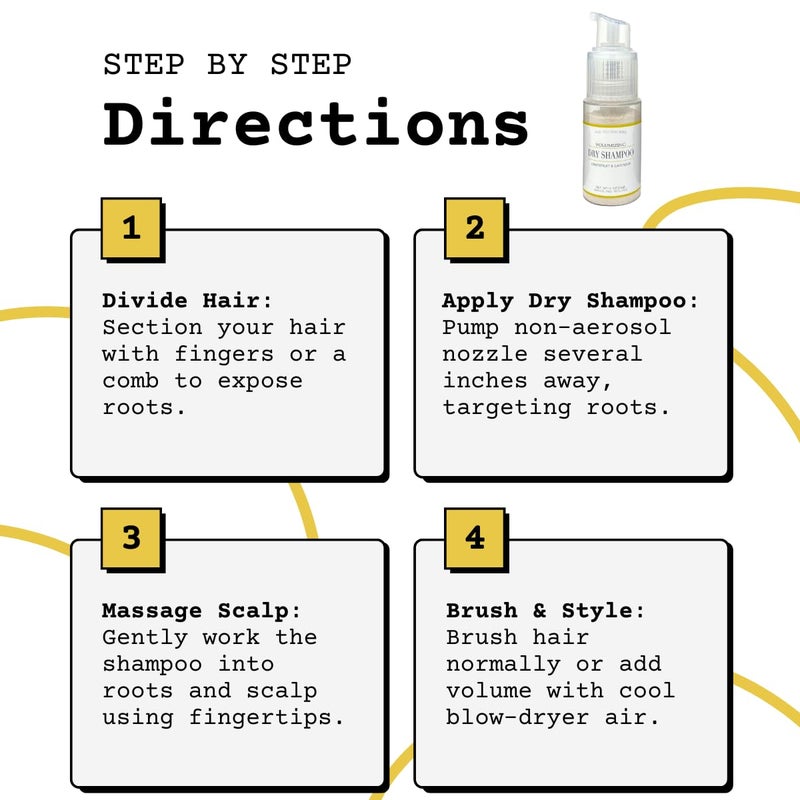 The Yellow Bird Yellow Bird All Natural Dry Shampoo Powder - Aerosol Free, Talc Free, Volumizing Powder Spray for Light & Dark Hair. - Image 4