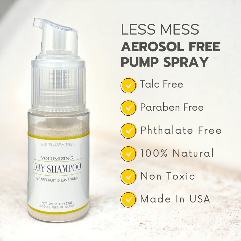 The Yellow Bird Yellow Bird All Natural Dry Shampoo Powder - Aerosol Free, Talc Free, Volumizing Powder Spray for Light & Dark Hair. - Image 5