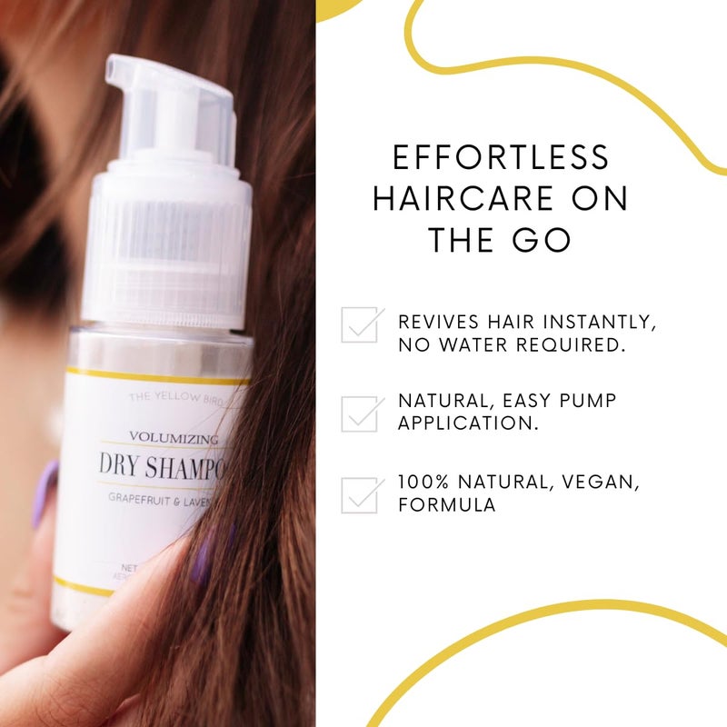 The Yellow Bird Yellow Bird All Natural Dry Shampoo Powder - Aerosol Free, Talc Free, Volumizing Powder Spray for Light & Dark Hair. - Image 2