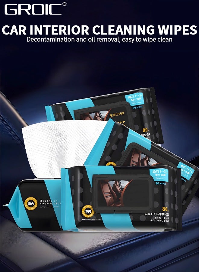 GROIC Microfiber Car Cleaning Cloth Automotive Interior Cleaning Wipes Vehicle Wet Wipes,Automobile Leather Quick Decontamination Nursing Supplies Automobile Cleaning Tool - Image 2