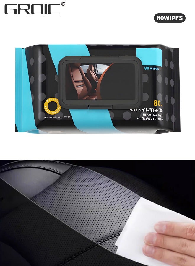 GROIC Microfiber Car Cleaning Cloth Automotive Interior Cleaning Wipes Vehicle Wet Wipes,Automobile Leather Quick Decontamination Nursing Supplies Automobile Cleaning Tool - Image 1