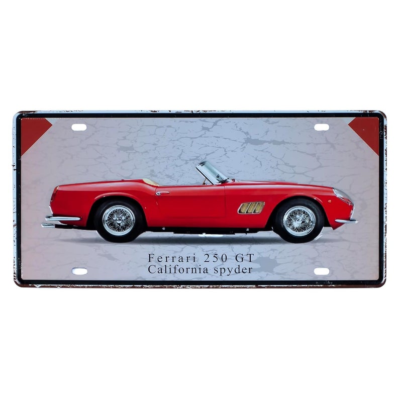 Eazywagon "Ferrari 250 GT California" Vintage Retro Metal Signs - License Wall Plate, Car Tag - Ideal for Cafe, Restaurant, Shop, Home, Hotel, Club, Office, Living Area - Design Plaque - Image 1