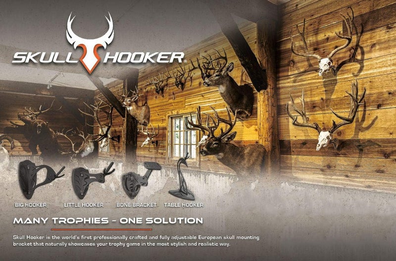Skull Hooker Table Hooker Powder Coated Steel Trophy Mount - Perfect Kit for Table Display of Taxidermy Deer Antlers and Other Skulls - Available in Graphite Black and Robust Brown - Image 5