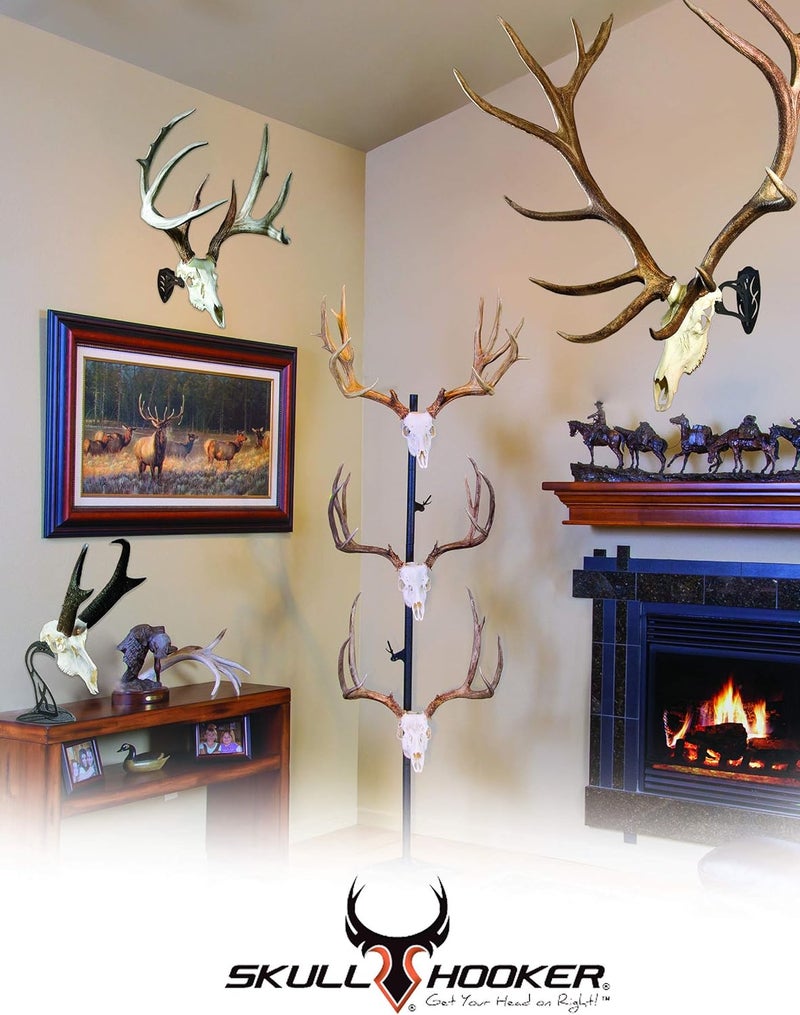 Skull Hooker Table Hooker Powder Coated Steel Trophy Mount - Perfect Kit for Table Display of Taxidermy Deer Antlers and Other Skulls - Available in Graphite Black and Robust Brown - Image 4