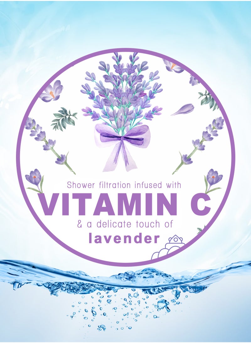 HomarKet Shower Filter - Vitamin C Shower Infuser , Hard Water Softener, Chlorine & Fluoride Shower Filter, Water Purifying Filtered Shower Head with Beads, Helps Dry Skin & Hair Loss (Lavender)  - Image 5