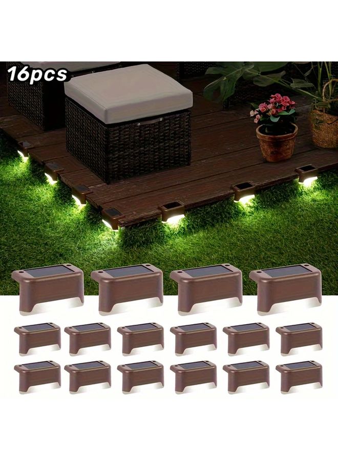 8 Pack Brown Solar Deck Lights For Outdoor Garden Patio Yard - Image 4