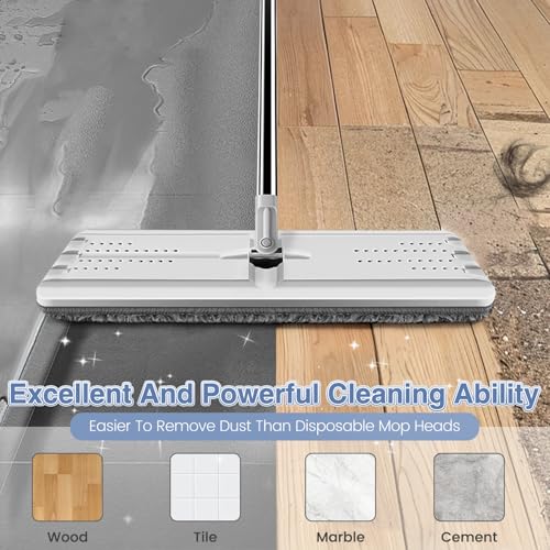 Zeekech Flat Mop Head Replacement Pads Compatible with Joy-MOOP Mop and Bucket Set, Reusable Washable Squeeze Microfiber Mop Refills for Oshang Bosheng Mop - 13" X 4.9", Grey Only - Image 3
