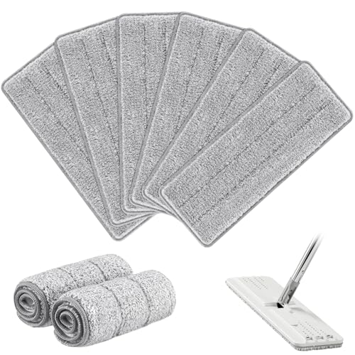 Zeekech Flat Mop Head Replacement Pads Compatible with Joy-MOOP Mop and Bucket Set, Reusable Washable Squeeze Microfiber Mop Refills for Oshang Bosheng Mop - 13" X 4.9", Grey Only - Image 1
