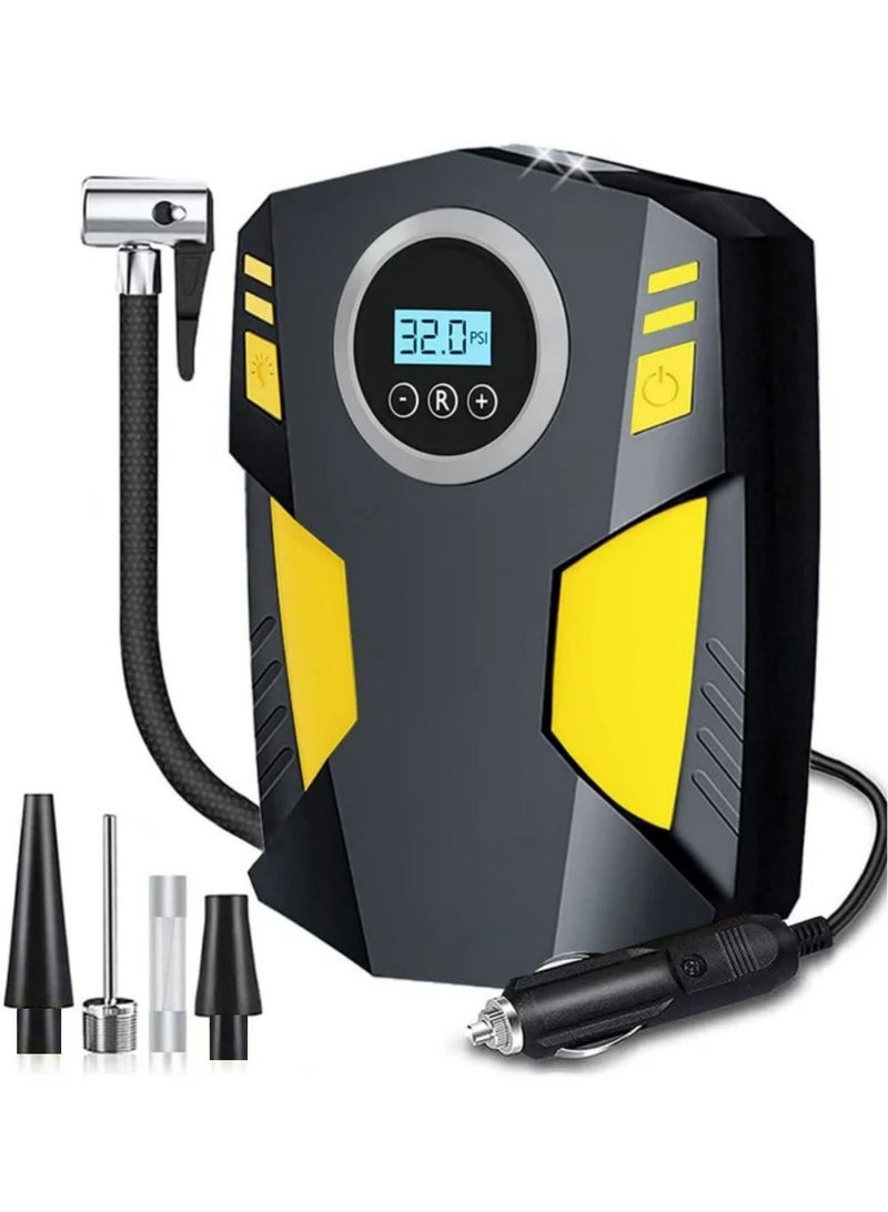 Digital Car Tyre Inflator Air Compressor with Auto Stop and LED Light 12V Fast Portable Air Pump for Car Bicycle Motorcycle Ball Air Mattress - Image 1