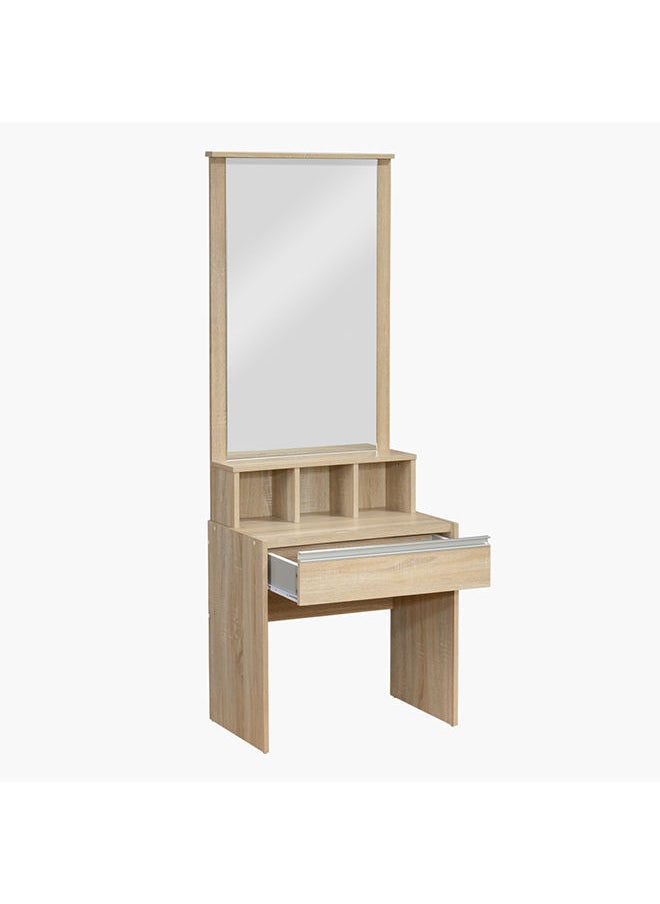 Home Box Oasis Cambridge 1-Drawer Dresser | Dressing Table | Vanity Table | Makeup Table With Mirror And Stool Brown 168x62.7x41.5 cm  - Image 3