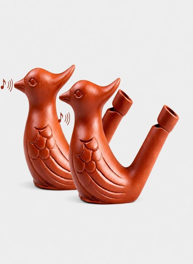 BAALVE™ Premium Clay Bird Whistle Toy | Handmade Earthen Water Whistle | Natural Terracotta Sound Toy for Kids & Adults | Traditional Musical Toy | Pack of 2 - Image 1