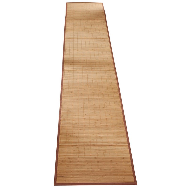 Fox Valley Traders Miles Kimball Bamboo NonSlip Runner with Nylon Trim 23 x 118  Narrow Rubber Backed Bamboo Runner with Water Resistant Capabilities for Kitchen Sunroom Hallway  Entranceway 