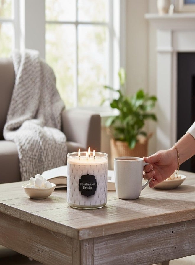 S&M Candle Factory شمعة مارشميلو بجانب المدفأة ~ شمعة كبيرة بثلاث فتائل معطرة للغاية ~ مزيج من شمع الصويا وجوز الهند - Image 4