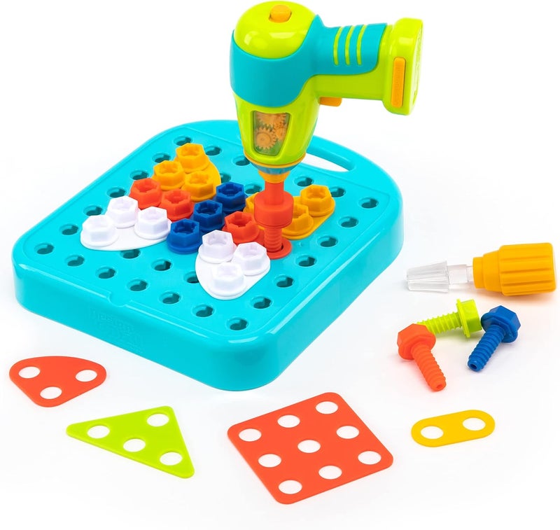 Educational Insights Design & Drill Mould Workshop - 73 Piece STEM Toy with Electric Toy Drill for Kids - Image 1