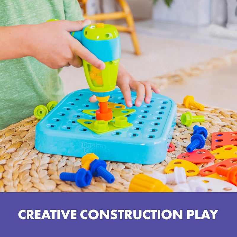 Educational Insights Design & Drill Mould Workshop - 73 Piece STEM Toy with Electric Toy Drill for Kids - Image 2