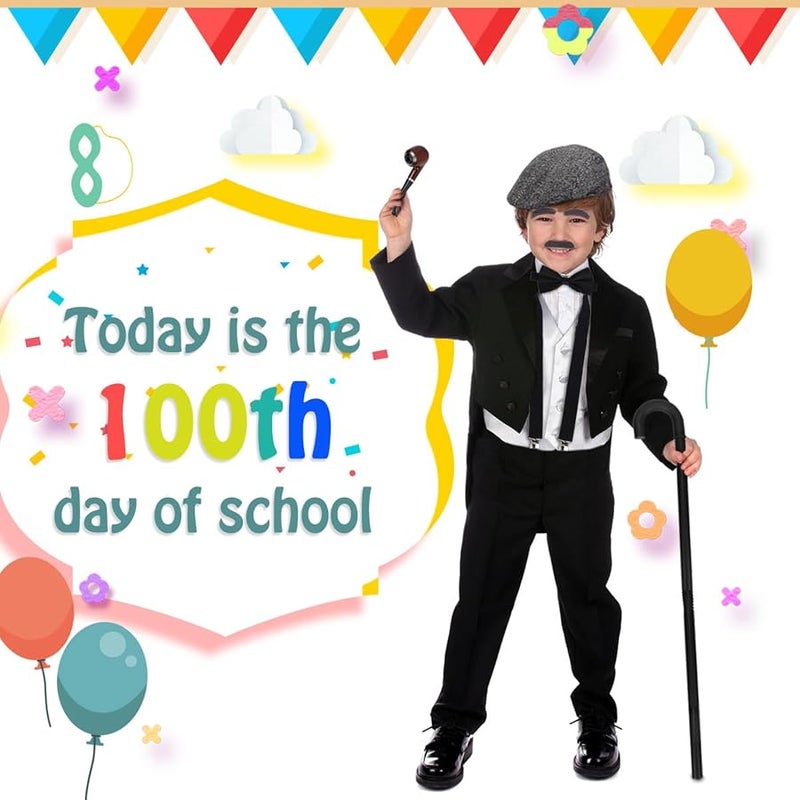 فاي بوكس Old Man Costume for Kids Adults,100 Days of School Costume for Boys,Halloween Peaky Blinders Costume - Image 2
