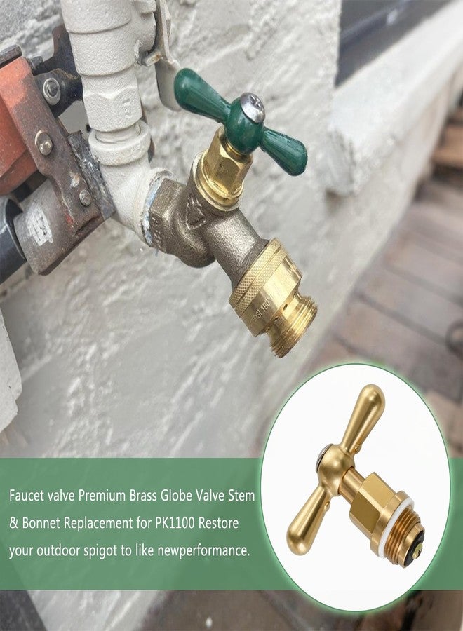 Delixike （A set）PK1100 Premium Brass Globe Valve Stem & Bonnet for Arrowhead Hose Bibs, Boiler Drains & Sill Faucets - Durable and Easy to Install - Image 5