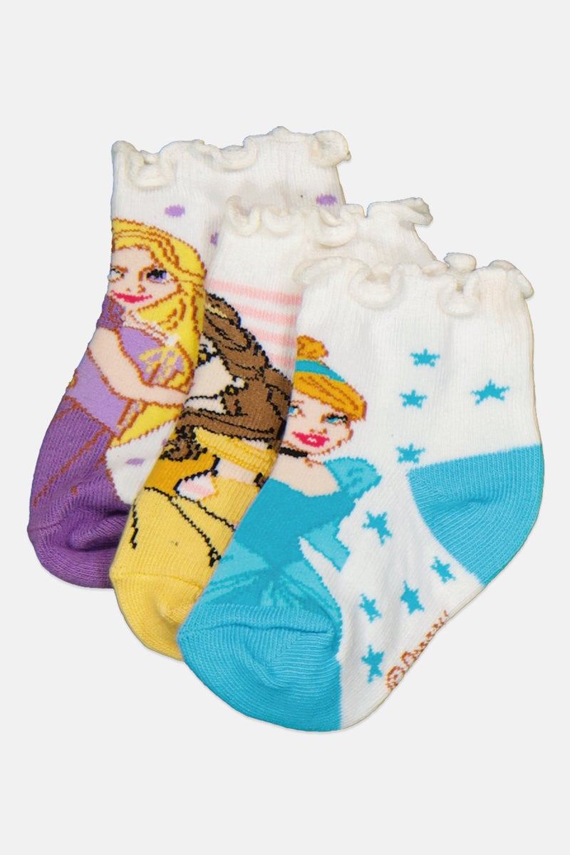 Hamleys Disney X Hamleys Toddlers Girl 3 Pieces Allover Print Socks, Multicolor - Image 1