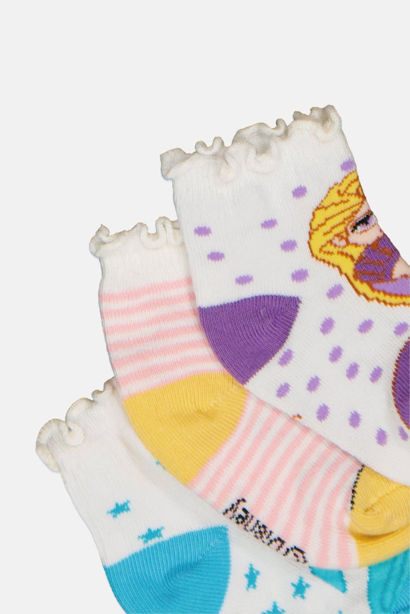 Hamleys Disney X Hamleys Toddlers Girl 3 Pieces Allover Print Socks, Multicolor - Image 2