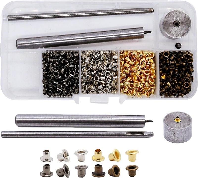 Grommet Kit, Grommet Tool, 800PCS 2mm Metal Eyelet Tool with Install Tools & Storage Box, Grommets for Fabric, Leather, Shoes, Bags, Grommets - Image 1