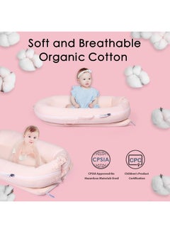 MEXXI MEXXI Organic Replacement Cover | Premium Quality Spare Cover 100% Organic Cotton | Hypoallergenic | [Fits Dockatot Deluxe + Docks] (Cover Only) (Baby Pink)  - Image 5