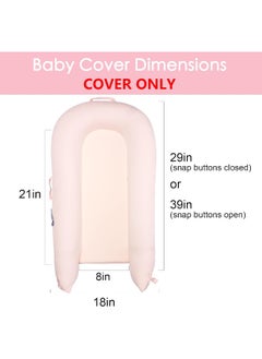 MEXXI MEXXI Organic Replacement Cover | Premium Quality Spare Cover 100% Organic Cotton | Hypoallergenic | [Fits Dockatot Deluxe + Docks] (Cover Only) (Baby Pink)  - Image 2